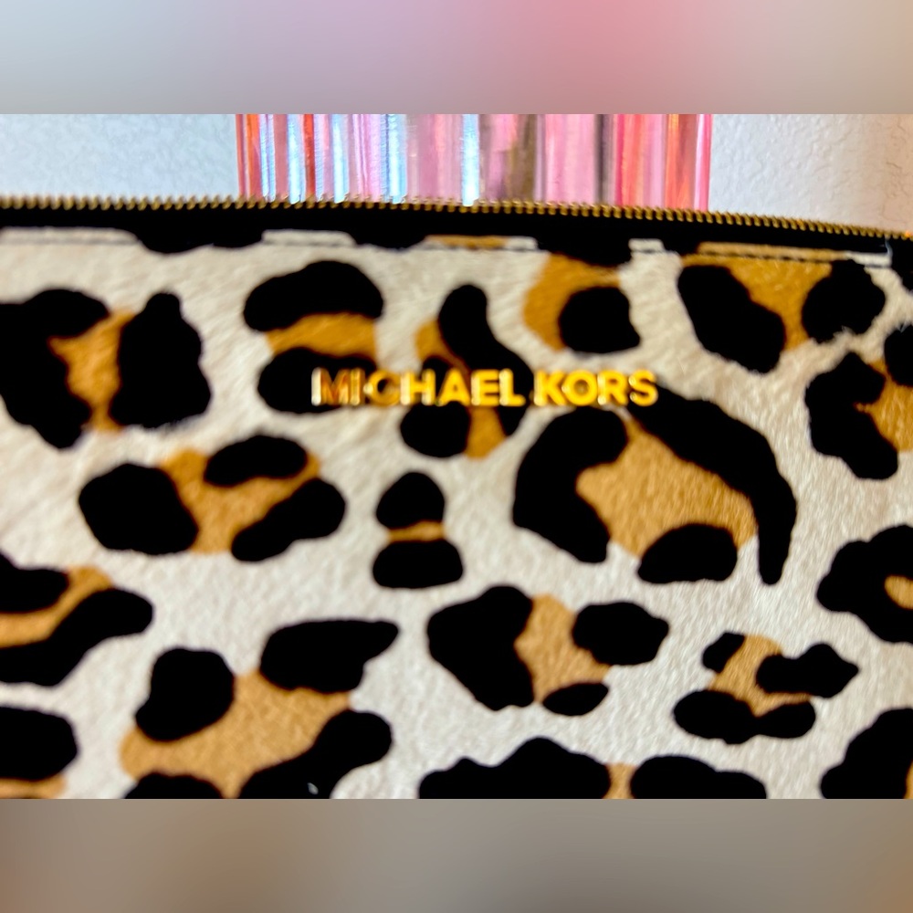 Authentic MK Leopard Print Wristlet